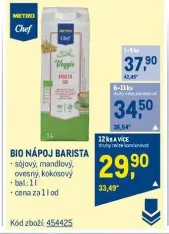 Makro BIO NÁPOJ BARISTA nabídka