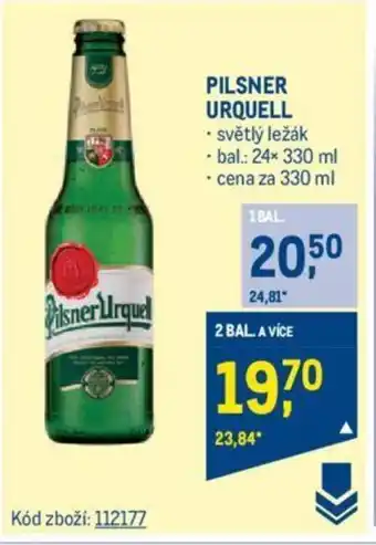Makro PILSNER URQUELL nabídka