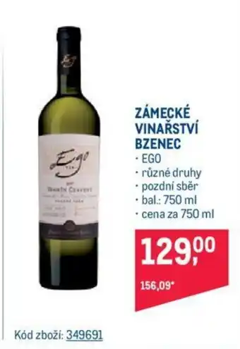 Makro ZÁMECKÉ VINAŘSTVÍ BZENEC nabídka