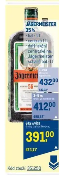 Makro JÄGERMEISTER 35% nabídka