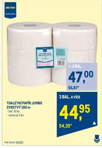 Makro TOALETNÍ PAPÍR JUMBO 2VRSTVÝ 180 m nabídka