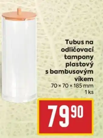 Tubus na odličovací tampony plastový s bambusovým víkem