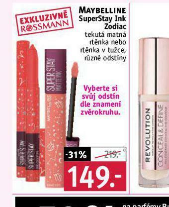 Rossmann Maybelline tekutá rtěnka nabídka