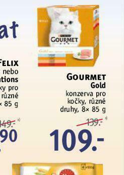 Rossmann Gourmet gold konzerva pro kočky nabídka