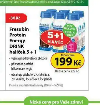 Dr. Max Fresubin protein drink nabídka