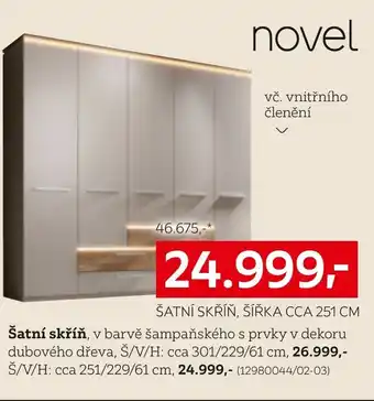 XXXLutz ŠATNÍ SKŘÍŇ, ŠÍŘKA CCA 251 CM nabídka