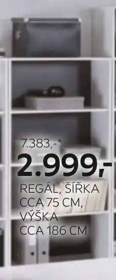 REGÁL, ŠÍŘKA CCA 75 CM, VÝŠKA CCA 186 CM