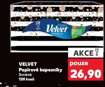 Kaufland VELVET Papírové kapesniky nabídka