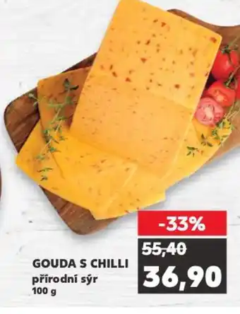 Kaufland GOUDA S CHILLI přírodní sýr 100 g nabídka