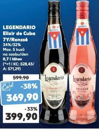 Kaufland LEGENDARIO Elixir de Cuba 7Y/Ronssé nabídka