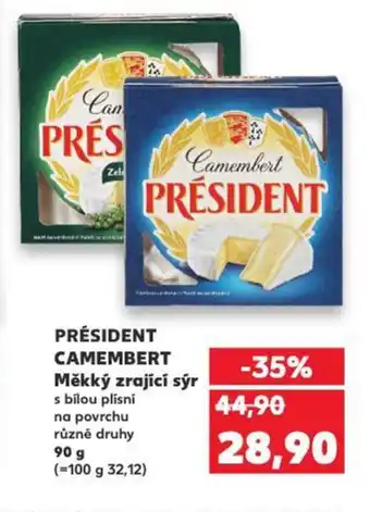 Kaufland PRÉSIDENT CAMEMBERT Měkký zrající sýr nabídka