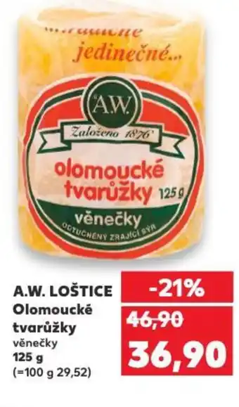Kaufland A.W.LOŠTICE Olomoucké tvarůžky nabídka