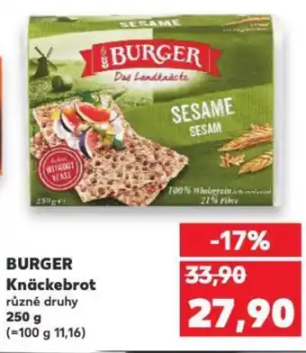 Kaufland BURGER Knäckebrot nabídka