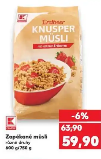 Kaufland Zapékané müsli nabídka