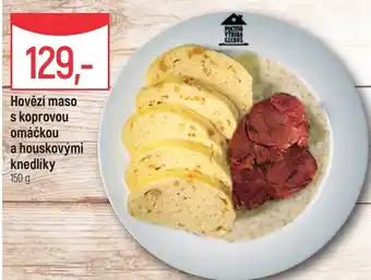 Globus Hovězí maso s koprovou omáčkou a houskovými knedlíky nabídka