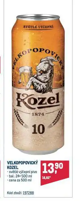 Makro Pivo velkopopovický kozel nabídka