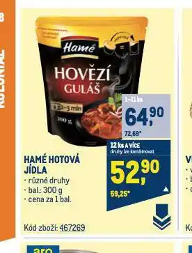 Makro Hamé hotová jídla nabídka