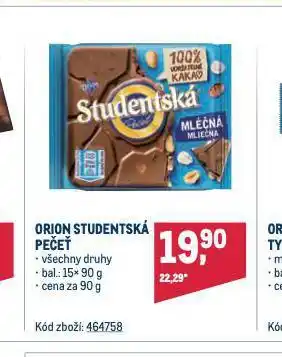 Makro Orion studentská pečeť nabídka