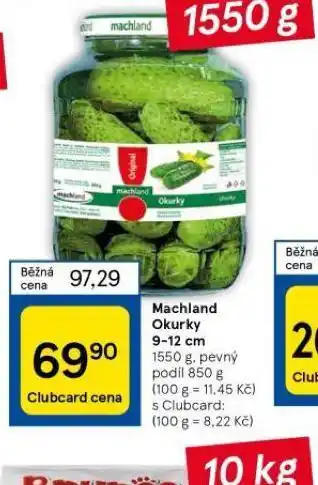 Tesco Machland okurky 9-12 cm nabídka