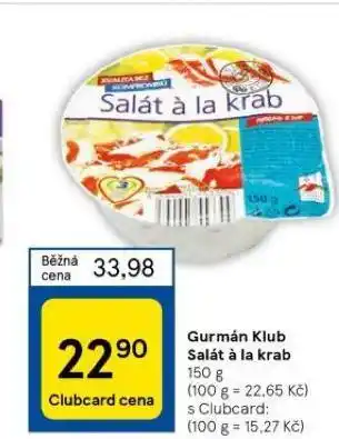 Tesco Gurmán klub salát á la krab nabídka