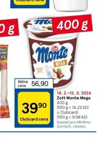 Tesco Zott monte mega nabídka