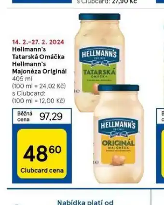 Tesco Hellmann´s tatarská omáčka, majonéza nabídka
