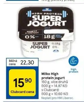 Tesco Milko high protein jogurt nabídka