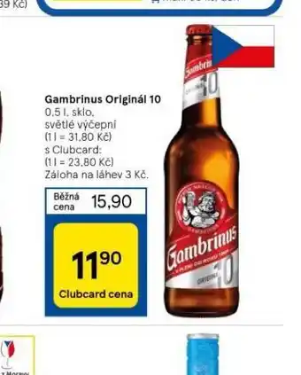 Tesco Pivo gambrinus originál nabídka