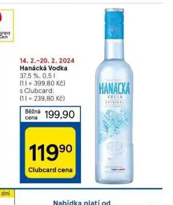 Tesco Hanácká vodka nabídka