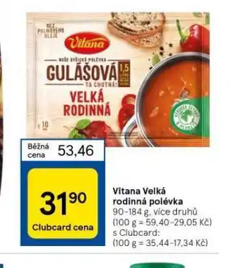 Tesco Vitana velká rodinná polévka nabídka