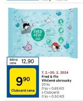 Tesco Fred & flo dětské vlhčené ubrousky nabídka