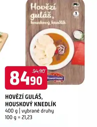 Terno HOVĚZÍ GULÁŠ, HOUSKOVÝ KNEDLÍK nabídka