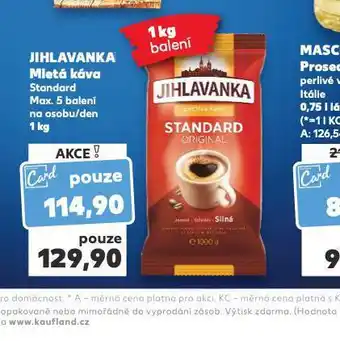 Kaufland Jihlavanka standard mletá káva nabídka