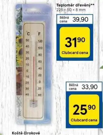 Tesco Teploměr dřevěný nabídka