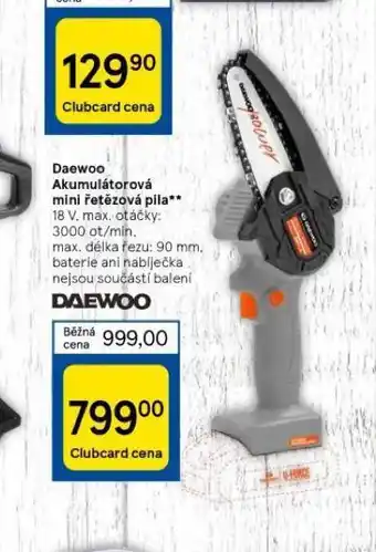 Tesco Daewoo akumulátorová mini řetězová pila nabídka
