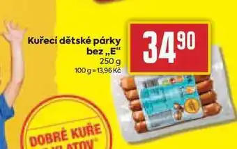 Billa Kuřecí dětské párky bez ,,E 250 g nabídka