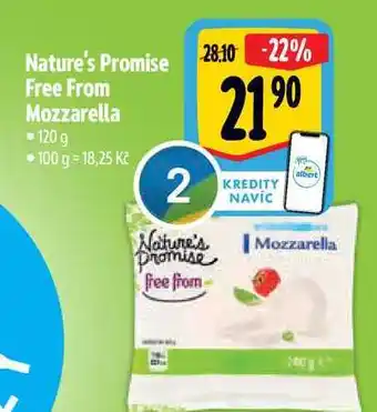 Albert Nature's Promise Free From Mozzarella 120 g nabídka