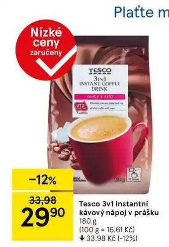 Tesco Tesco 3v1 Instantní kávový nápoj v prášku nabídka