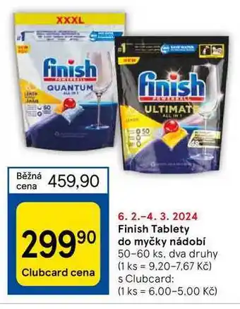 Tesco Finish Tablety do myčky nádobí nabídka
