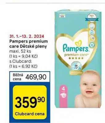 Tesco Pampers premium care Dětské pleny nabídka