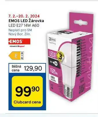 Tesco EMOS LED Žárovka nabídka