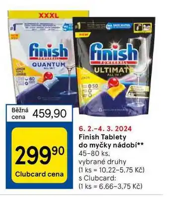 Tesco Finish Tablety do myčky nádobí nabídka