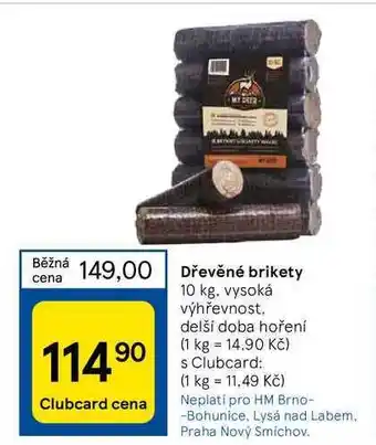 Tesco Dřevěné brikety nabídka