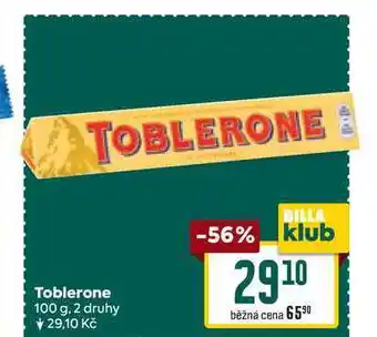 Billa Toblerone 100 g nabídka