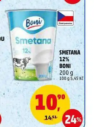 Penny Market SMETANA 12% BONI, 200 g nabídka