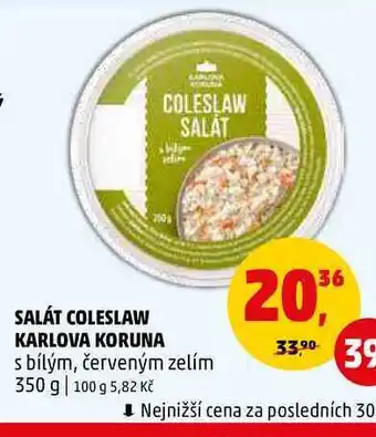Penny Market SALÁT COLESLAW KARLOVA KORUNA s bílým, červeným zelím, 350 g nabídka