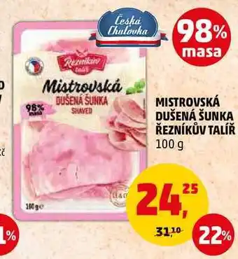 Penny Market MISTROVSKÁ DUŠENÁ ŠUNKA ŘEZNÍKŮV TALÍŘ, 100 g nabídka