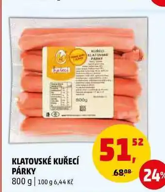 Penny Market KLATOVSKÉ KUŘECÍ PÁRKY, 800 g nabídka