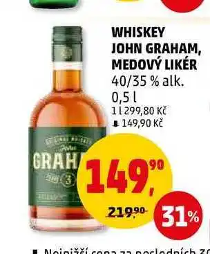 Penny Market WHISKEY JOHN GRAHAM, MEDOVÝ LIKÉR, 0,5 l nabídka