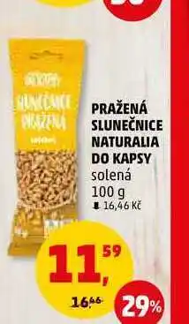 Penny Market PRAŽENÁ SLUNEČNICE NATURALIA DO KAPSY solená, 100 g nabídka